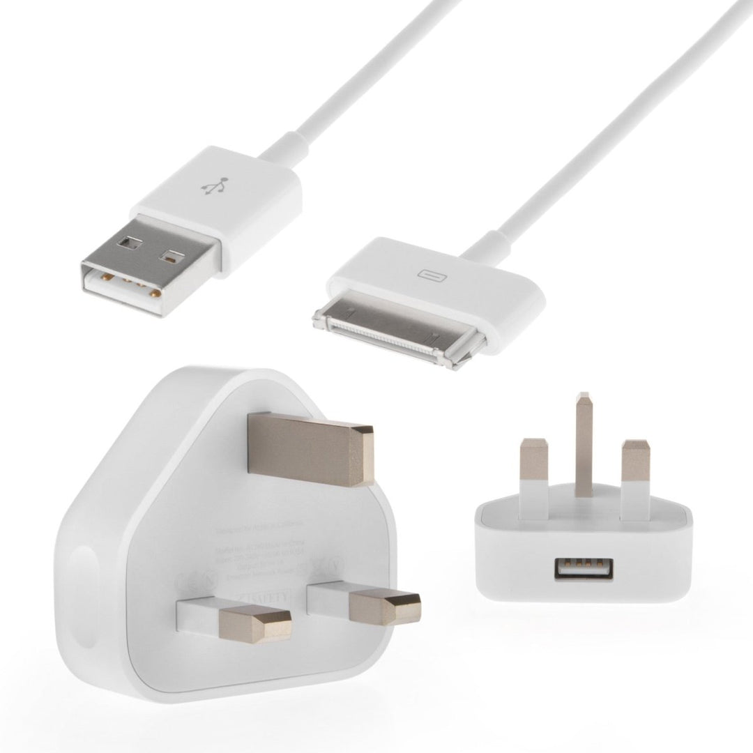 Official Apple UK USB Charger A1399 And Official Apple 30 - Pin To USB Cable For Iphone 3G/3Gs And Iphone 4/4S - Mobile Madhouse