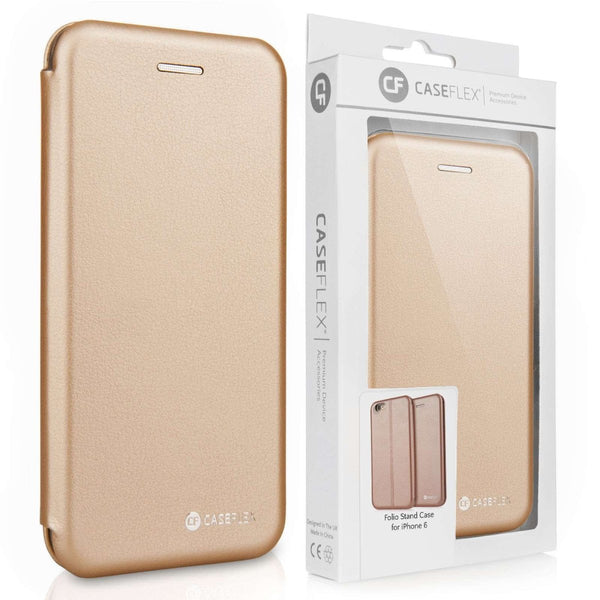 iPhone 6s Stand Leather Case with 2 Card Slots - Gold - Mobile Madhouse