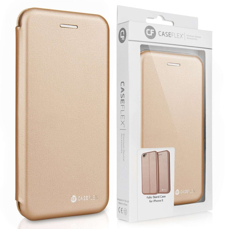 iPhone 6s Stand Leather Case with 2 Card Slots - Gold - Mobile Madhouse