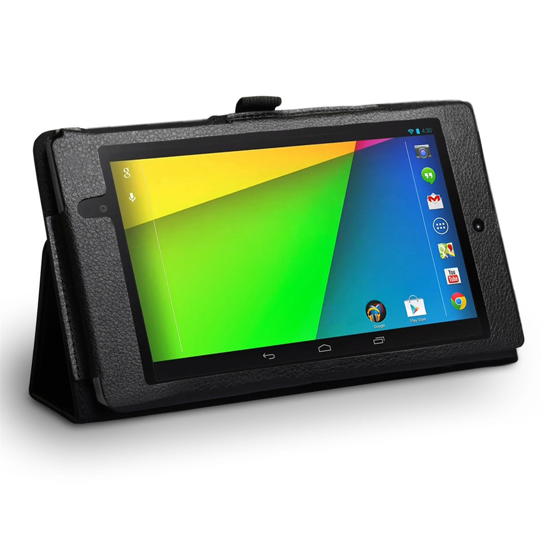 Caseflex Nexus 7 2.0 Textured Faux Leather Stand Case - Black