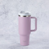 Stainless Steel Tumbler Water Bottle With Straw and Handle - Lilac
