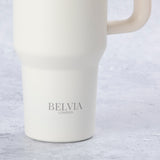 Stainless Steel Tumbler Water Bottle With Straw and Handle - Cream