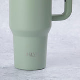 Stainless Steel Tumbler Water Bottle With Straw and Handle - Sage Green