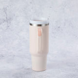 Stainless Steel Tumbler Water Bottle With Straw and Handle - Rose