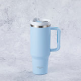 Stainless Steel Tumbler Water Bottle With Straw and Handle - Powder Blue