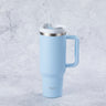 Stainless Steel Tumbler Water Bottle With Straw and Handle - Powder Blue