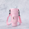 Travel Mug - Water Bottle Carrier Bag With Phone Pocket - Pink