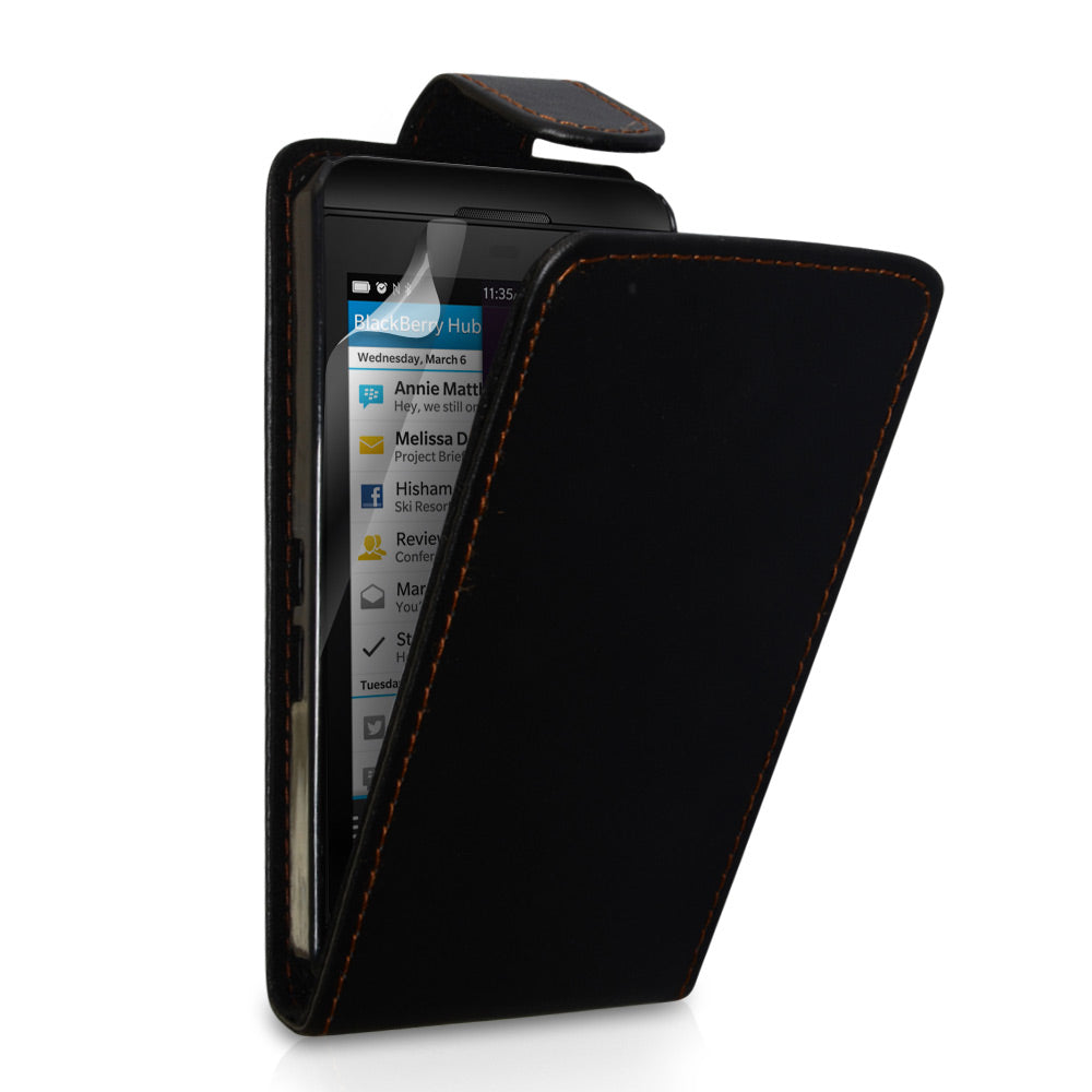 YouSave Accessories Blackberry Z10 Leather-Effect Flip Case - Black