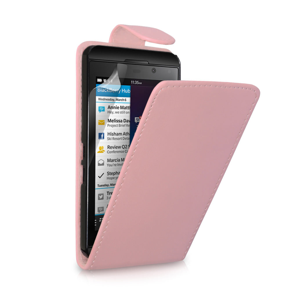 YouSave Blackberry Z10 Leather-Effect Wallet Case - Baby Pink
