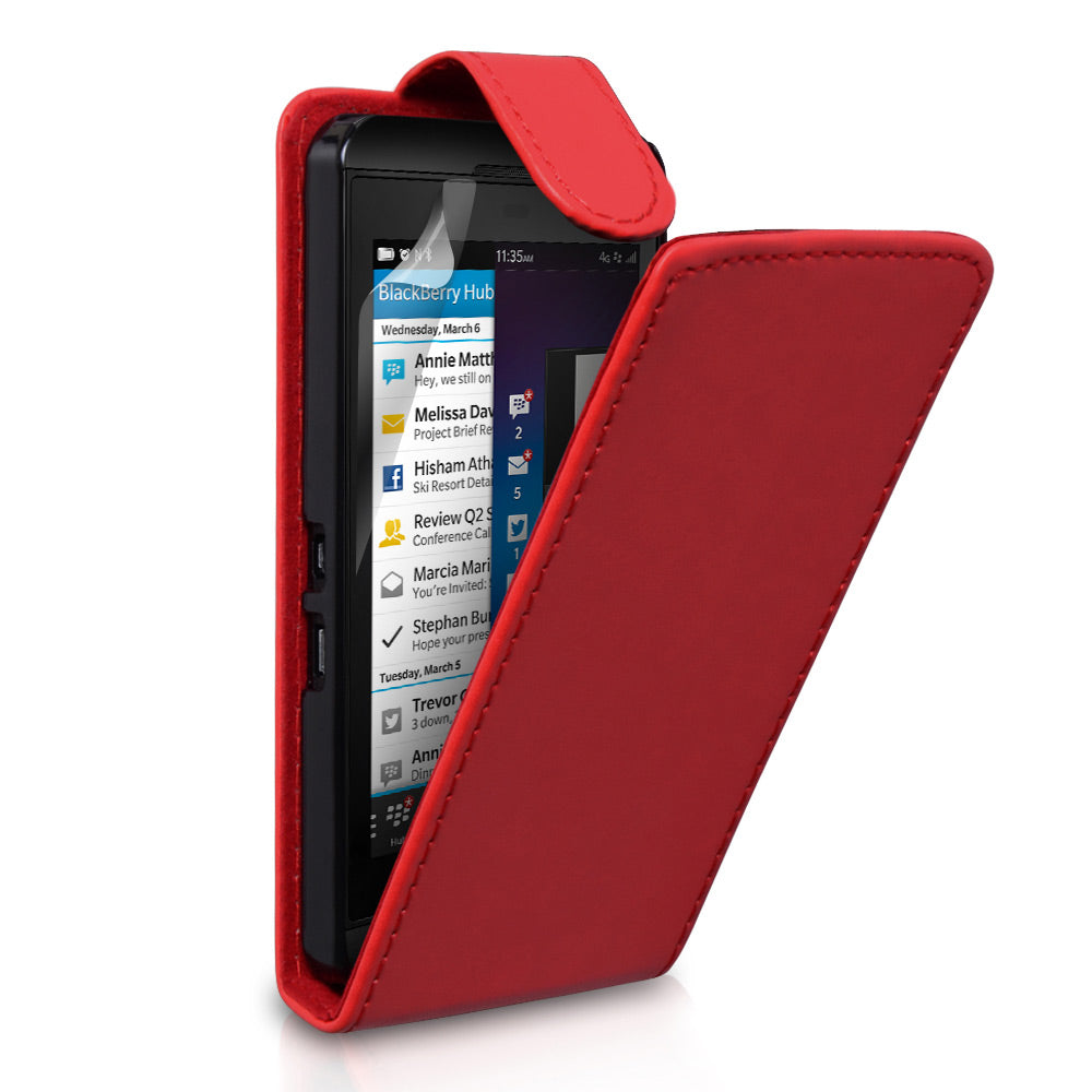YouSave Accessories Blackberry Z10 Leather-Effect Flip Case - Red
