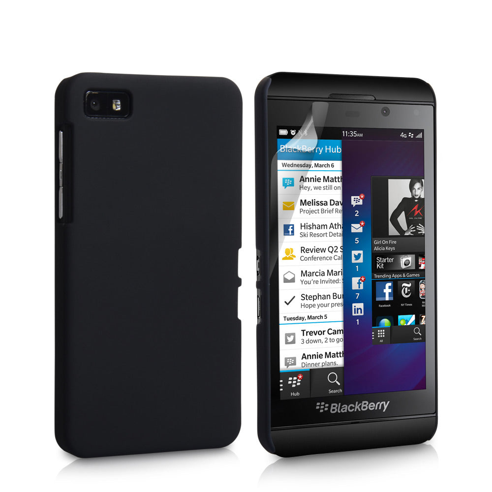 YouSave Accessories Blackberry Z10 Black Hard Hybrid Case