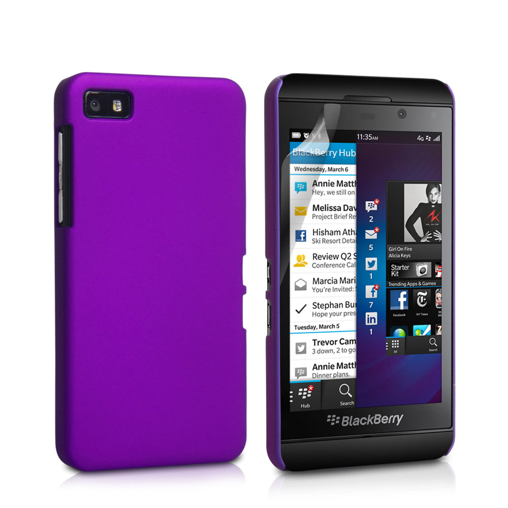 YouSave Accessories Blackberry Z10 Hard Hybrid Case - Purple