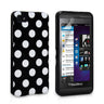 Yousave Accessories Blackberry Z10 Polka Dot Gel Case - Black