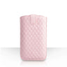 Caseflex Diamond Pattern Leather Pull Tab Pouch (L) - Baby Pink