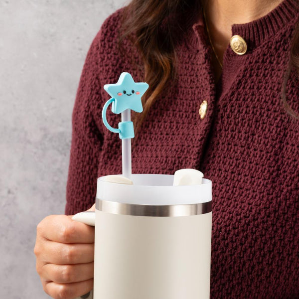 Blue Star Straw Cover Topper - alternate view