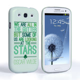 Caseflex Samsung Galaxy S3 Wilde Stars Quote Hard Case White and Green