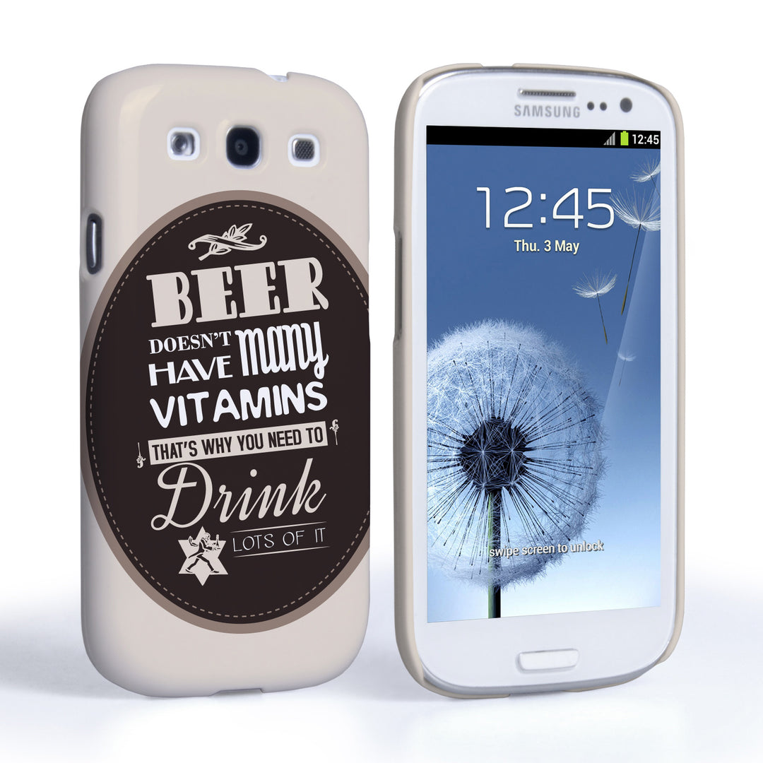 Caseflex Samsung Galaxy S3 Beer Label Quote Hard Case – Brown