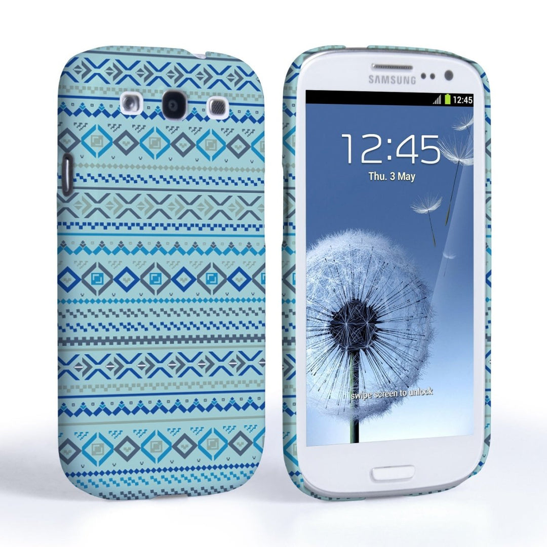 Caseflex Samsung Galaxy S3 Fairisle Case – Blue With Blue Background - Mobile Madhouse