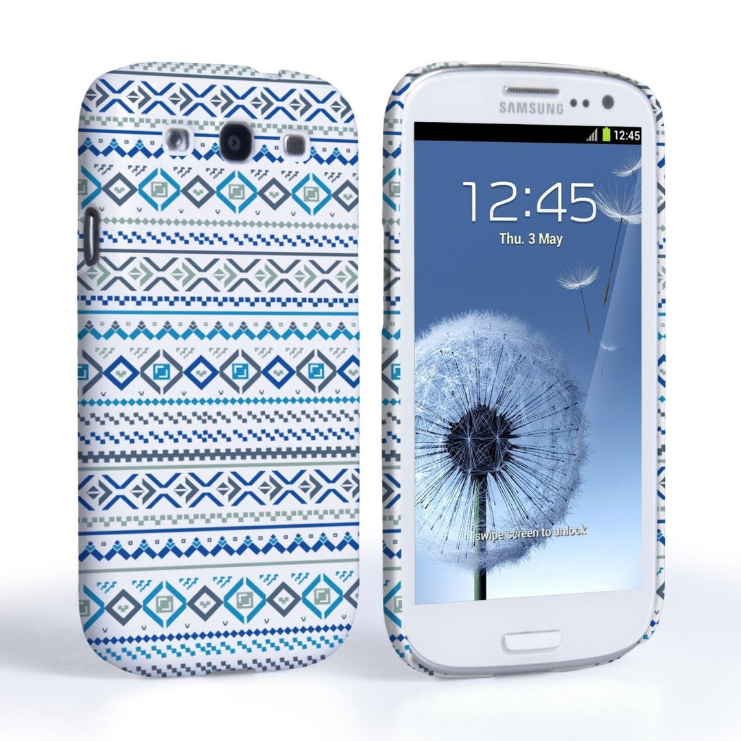 Caseflex Samsung Galaxy S3 Fairisle Case – Blue With White Background - Mobile Madhouse