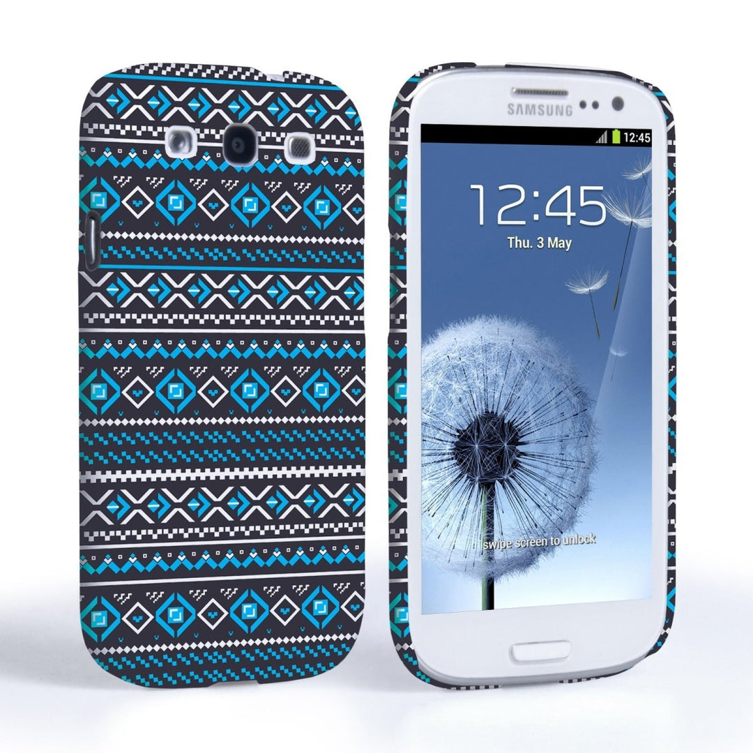 Caseflex Samsung Galaxy S3 Fairisle Case – Grey With Blue Background - Mobile Madhouse