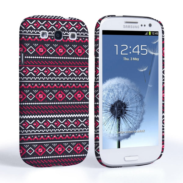 Caseflex Samsung Galaxy S3 Fairisle Case – Grey With Red Background - Mobile Madhouse