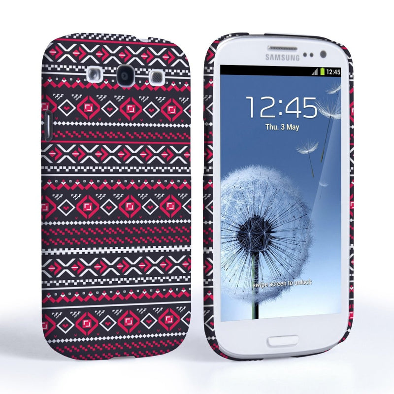 Caseflex Samsung Galaxy S3 Fairisle Case – Grey With Red Background - Mobile Madhouse