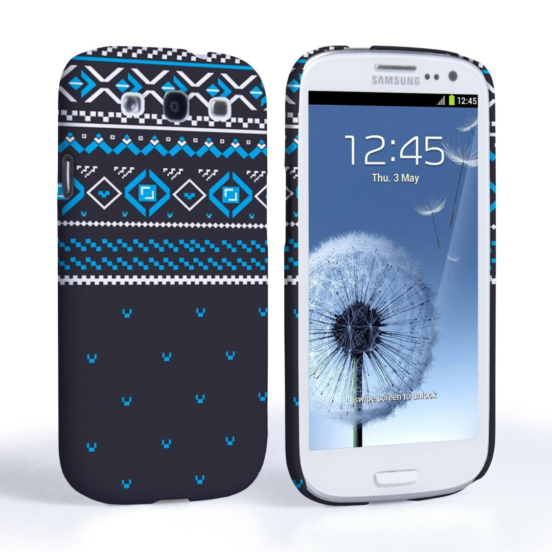 Caseflex Samsung Galaxy S3 Fairisle Case – Grey And Blue Half Pattern - Mobile Madhouse
