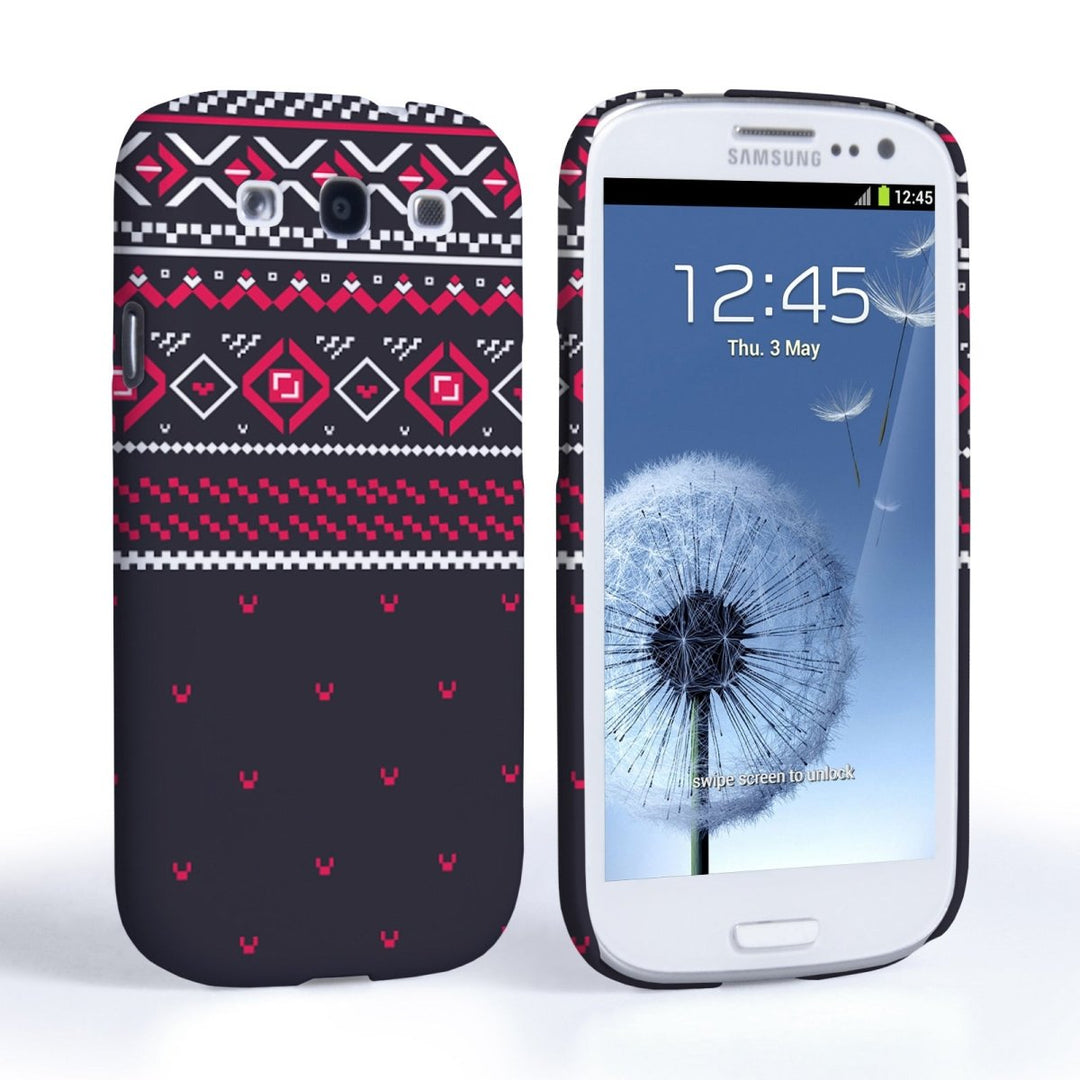Caseflex Samsung Galaxy S3 Fairisle Case – Grey And Red Half Pattern - Mobile Madhouse