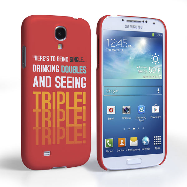 Caseflex Samsung Galaxy S4 Single, Double, Triple Quote Hard Case – Red