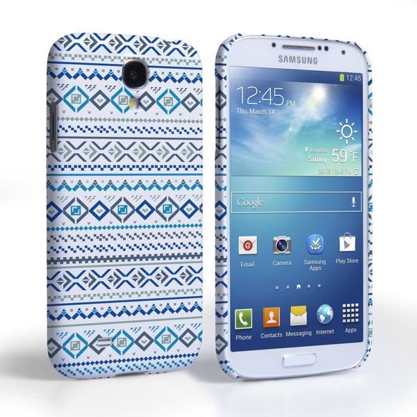 Caseflex Samsung Galaxy S4 Fairisle Case – Blue With White Background - Mobile Madhouse