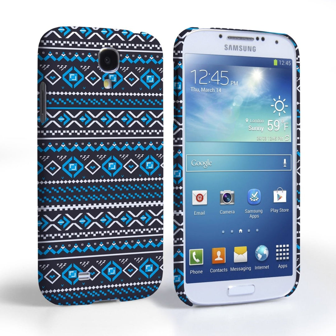Caseflex Samsung Galaxy S4 Fairisle Case – Grey With Blue Background - Mobile Madhouse