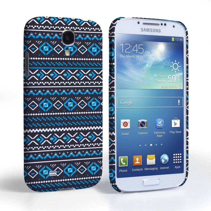 Caseflex Samsung Galaxy S4 Fairisle Case – Grey With Blue Background - Mobile Madhouse