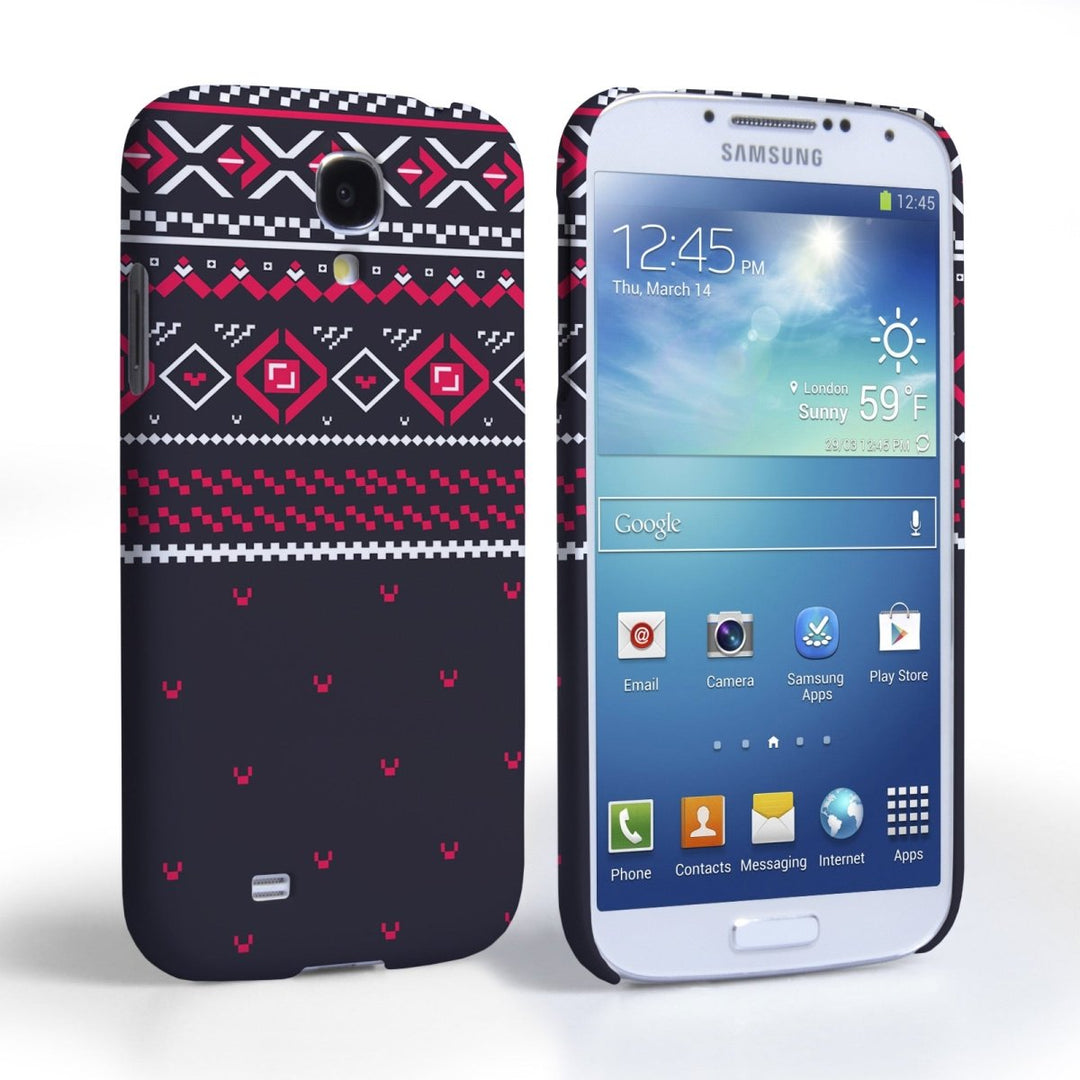 Caseflex Samsung Galaxy S4 Fairisle Case – Grey And Red Half Pattern - Mobile Madhouse