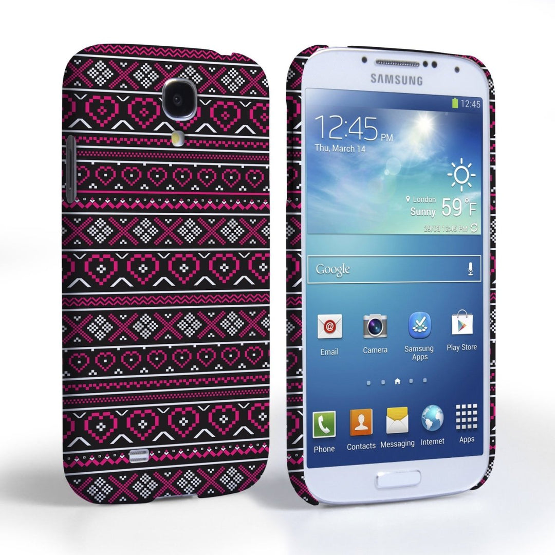 Caseflex Samsung Galaxy S4 Fairisle Case – Pink And Black - Mobile Madhouse