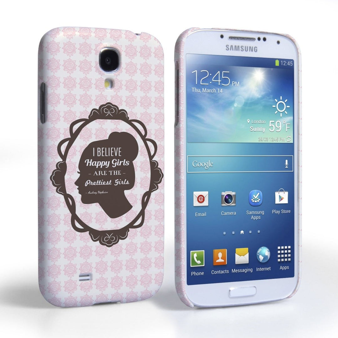 Caseflex Samsung Galaxy S4 Audrey Hepburn ‘Happy Girls’ Quote Case - Mobile Madhouse