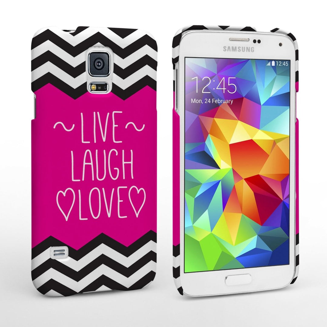 Caseflex Samsung Galaxy S5 Live Laugh Love Heart Case - Mobile Madhouse