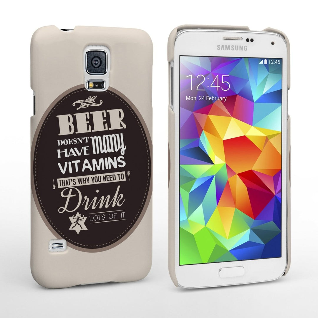 Caseflex Samsung Galaxy S5 Beer Label Quote Case – Brown - Mobile Madhouse