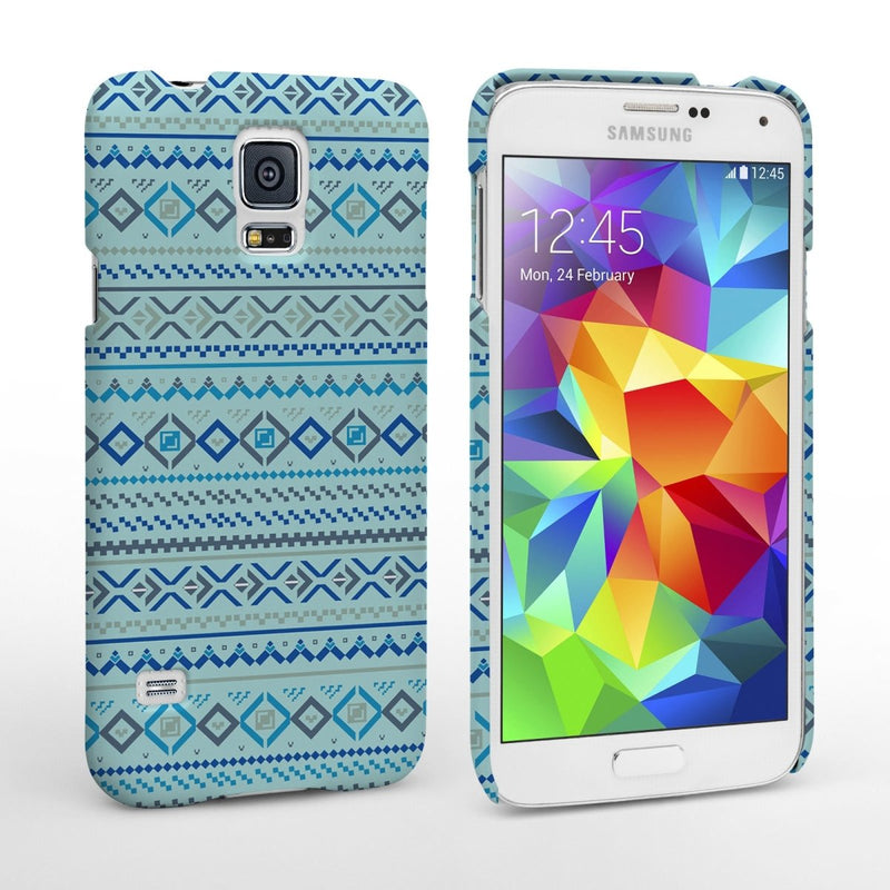 Caseflex Samsung Galaxy S5 Fairisle Case – Blue With Blue Background - Mobile Madhouse