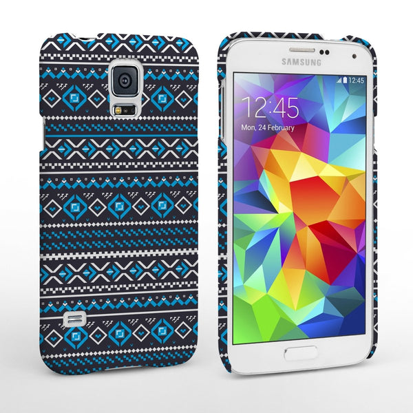 Caseflex Samsung Galaxy S5 Fairisle Case – Grey With Blue Background - Mobile Madhouse