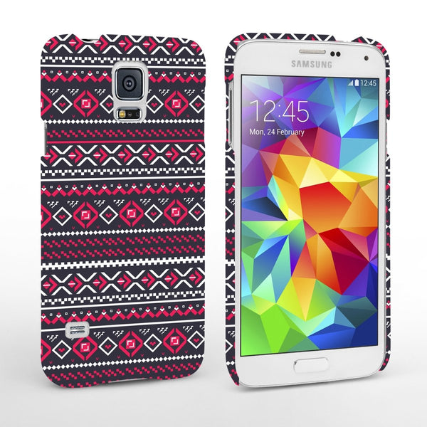 Caseflex Samsung Galaxy S5 Fairisle Case – Grey With Red Background - Mobile Madhouse