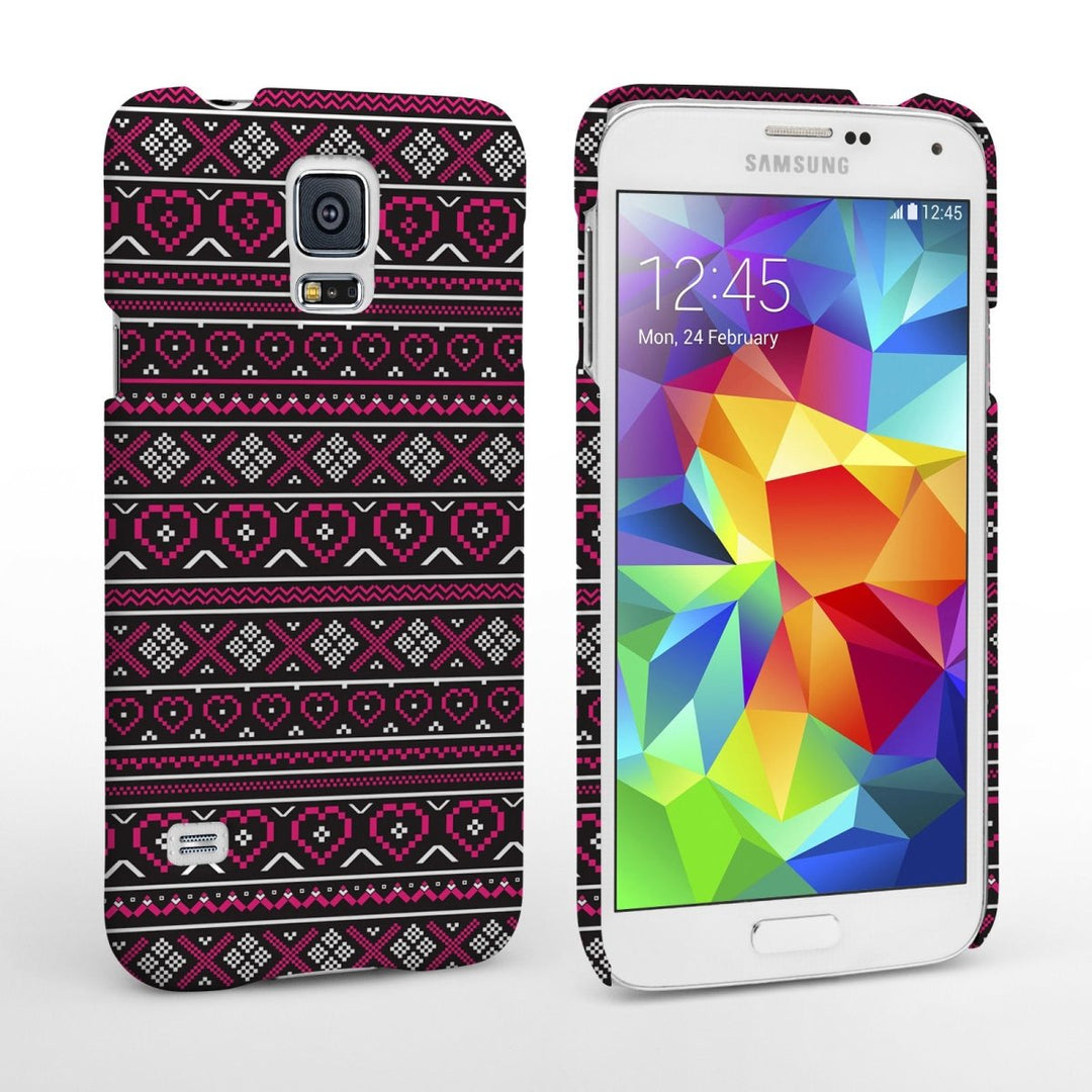 Caseflex Samsung Galaxy S5 Case Fair Isle Heart Case - Red - Mobile Madhouse