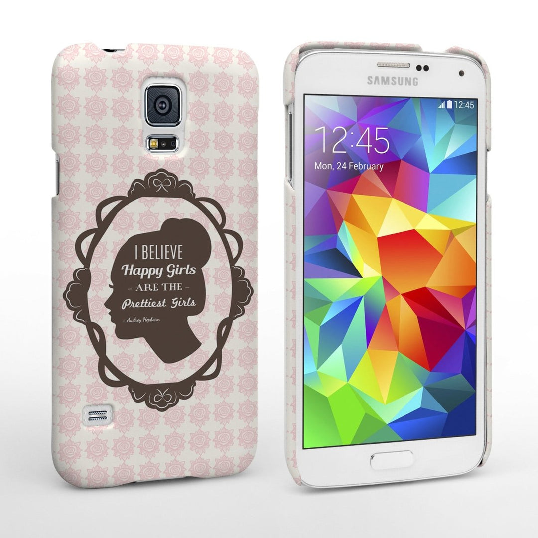 Caseflex Samsung Galaxy S5 Audrey Hepburn ‘Happy Girls’ Quote Case - Mobile Madhouse