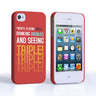 Caseflex Iphone 4 And 4S Single, Double, Triple Quote Hard Case – Red