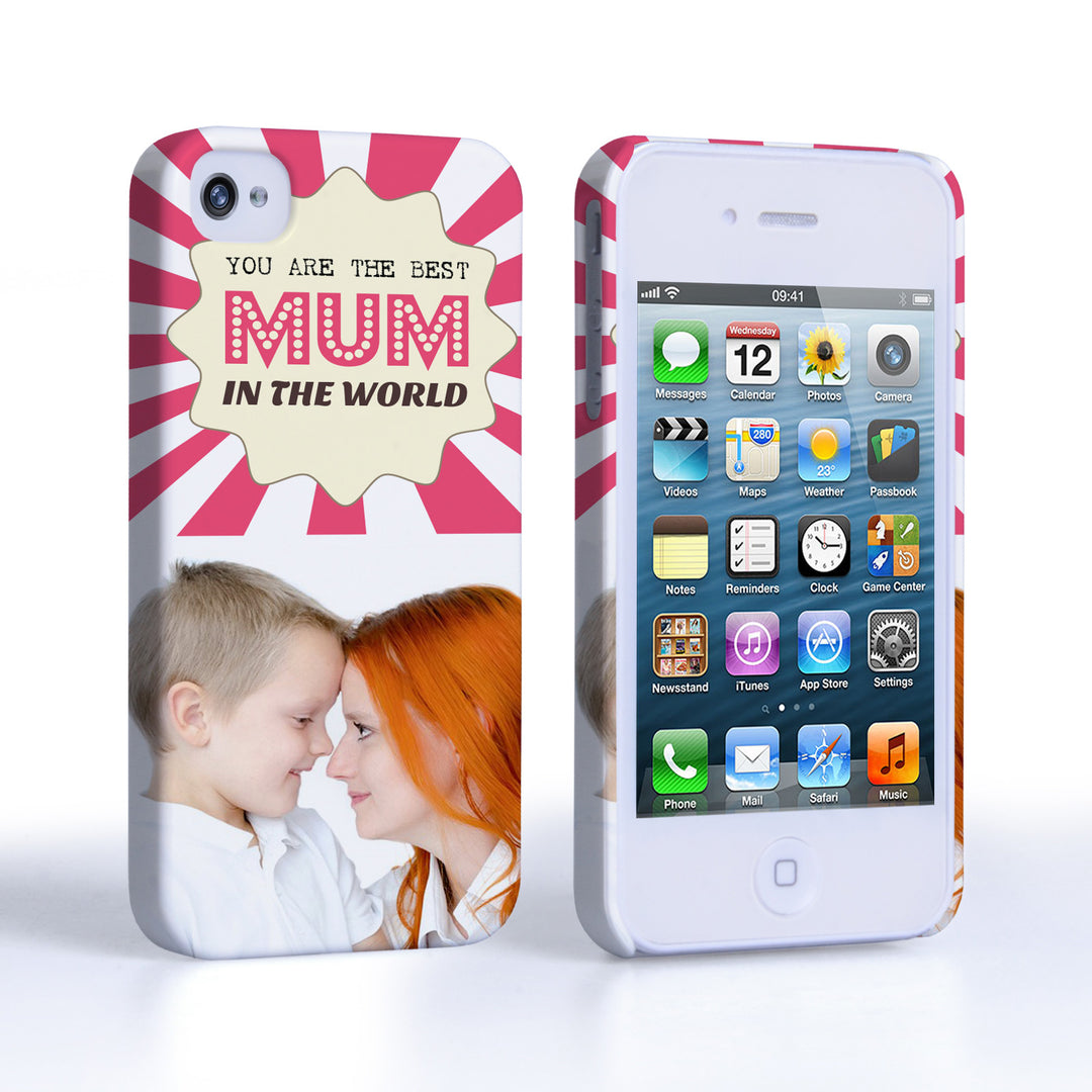 Caseflex iPhone 4 / 4S ‘Best Mum in the World’ Personalised Hard Case – Pink 