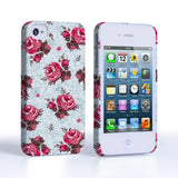 Caseflex iPhone 4 / 4S Vintage Roses Wallpaper Hard Case – Light Blue