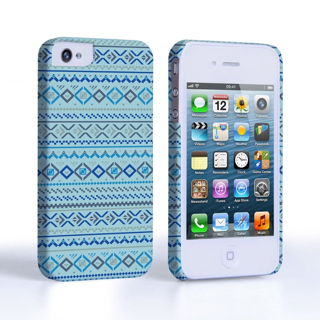 Caseflex Iphone 4/4S Fairisle Case – Blue With Blue Background - Mobile Madhouse