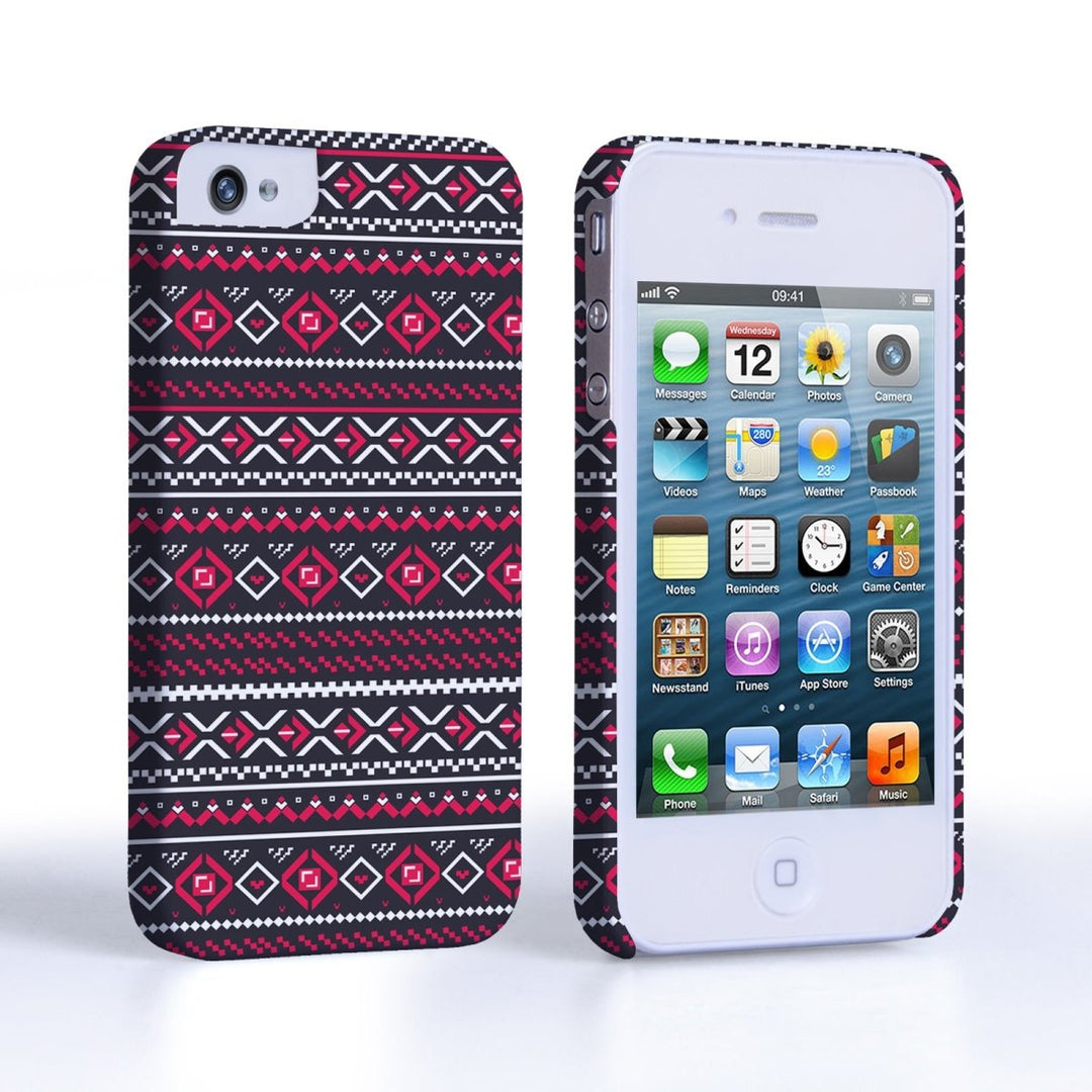 Caseflex Iphone 4/4S Fairisle Case – Grey With Red Background - Mobile Madhouse
