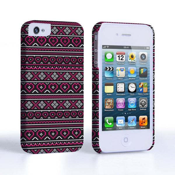 Caseflex Iphone 4/4S Fairisle Case – Pink And Black - Mobile Madhouse