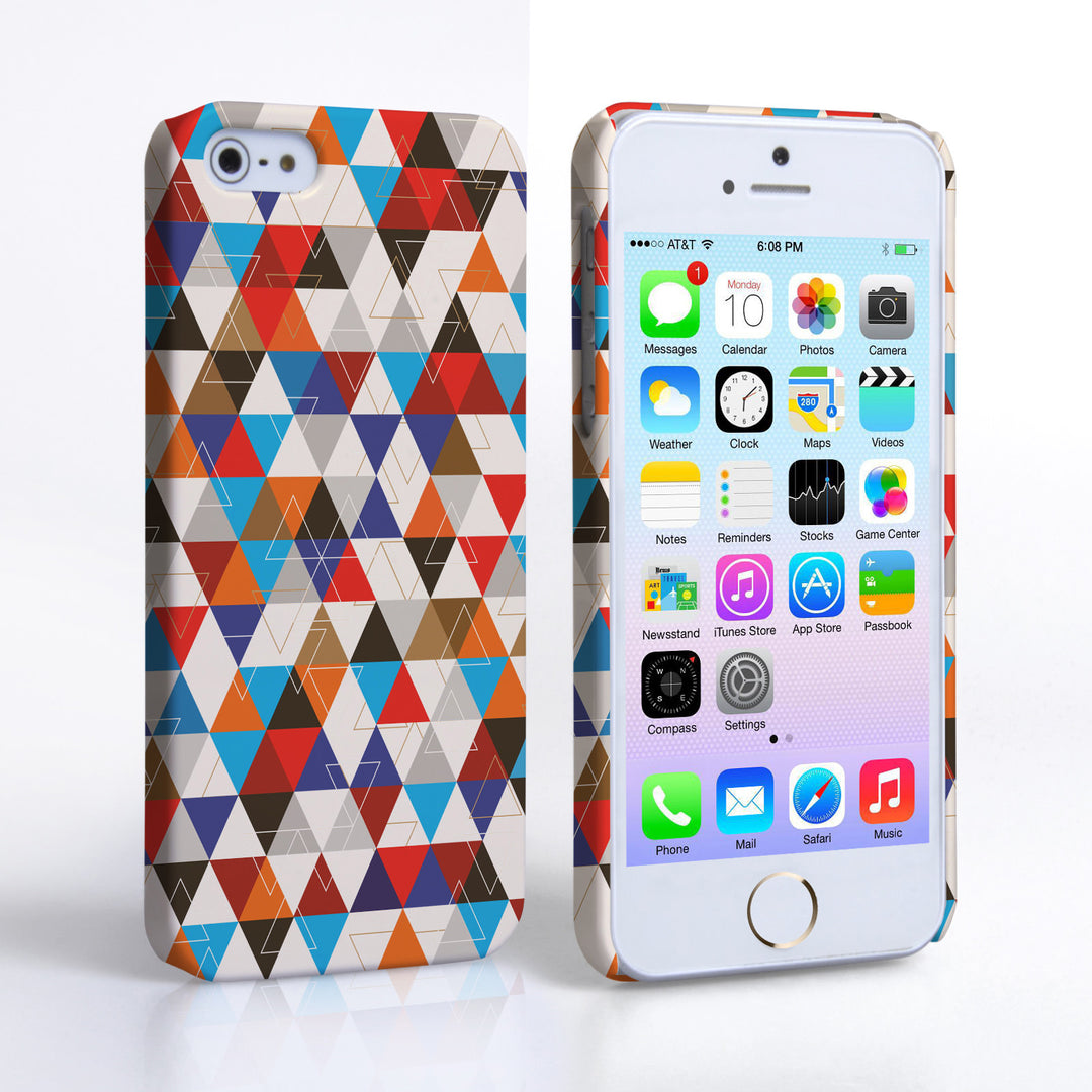 Caseflex iPhone 5 / 5S Triangles Pattern Hard Case - Blue and Red