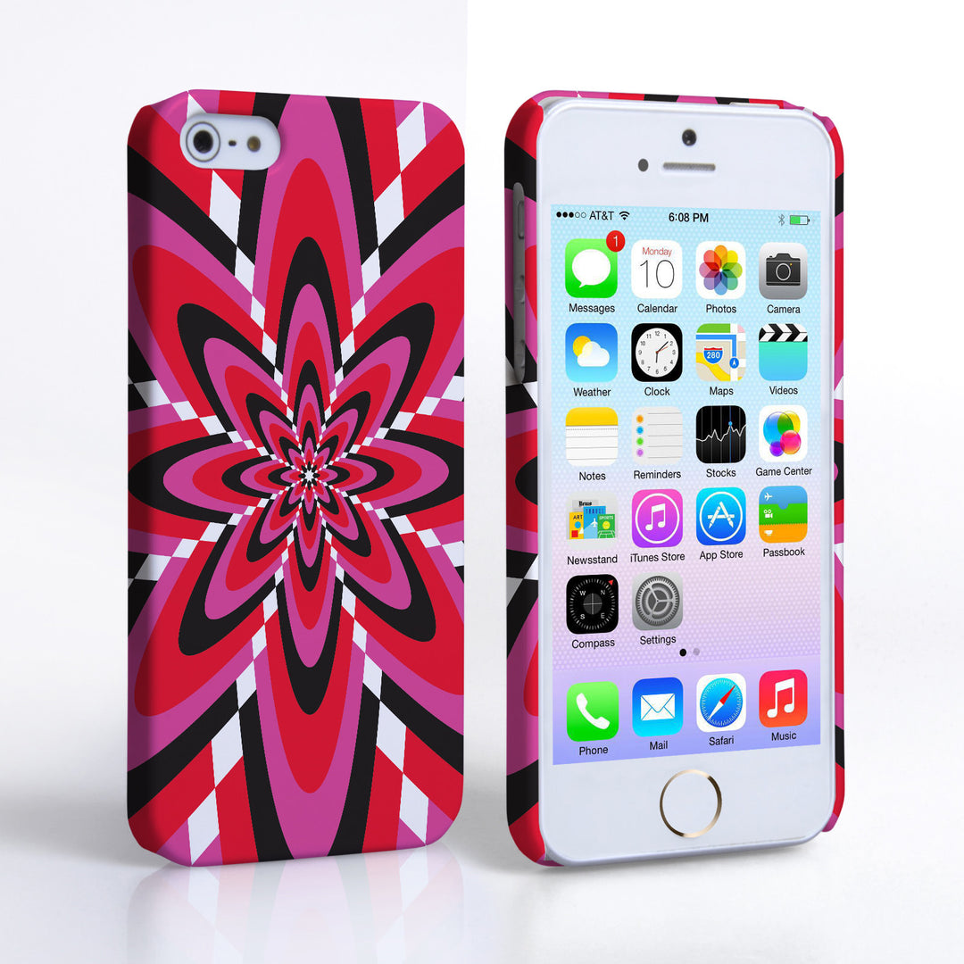 Caseflex iPhone 5 / 5S Retro Pattern Hard Case - Pink and Red